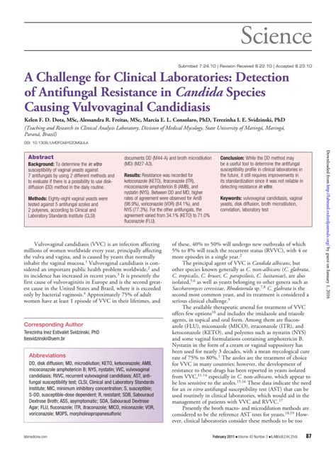 Pdf A Challenge For Clinical Laboratories Detection Of Antifungal