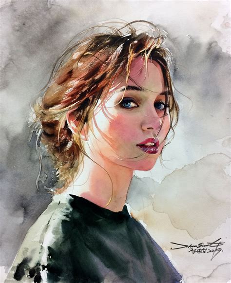 인물수채화 watercolor Portrait peinture Portrait dessin Portraits