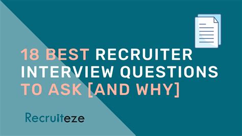 18 Best Recruiter Interview Questions To Ask And Why Recruiteze