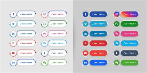 Free Vector Popular Social Media Lower Third Banners Template