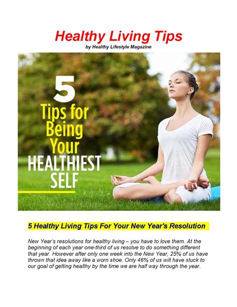 5 Healthy Living Tips For Your New Years Resolution By Healthy