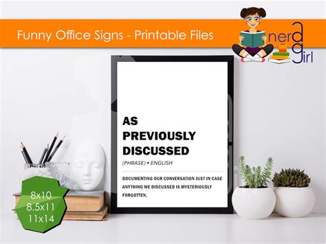 3 Funny Office Signs Printable As Previously Discussed Sign Etsy