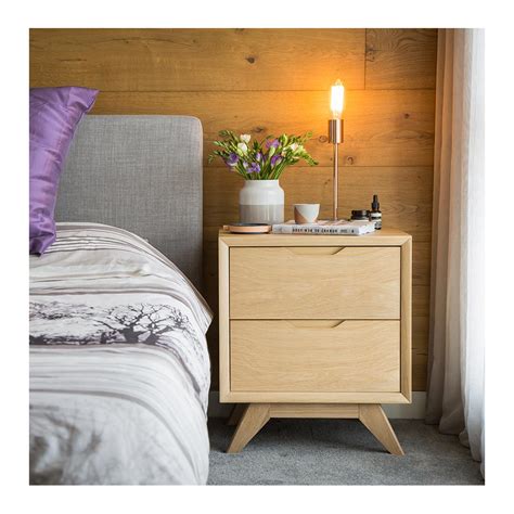 Erika Scandinavian Wooden 2 Drawer Bedside Table The Design Edit