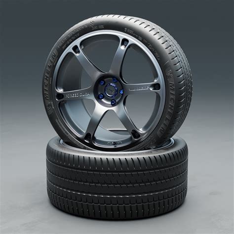 3d Asset Car Wheel Michelin Pilot Sport 4s Tire With 2
