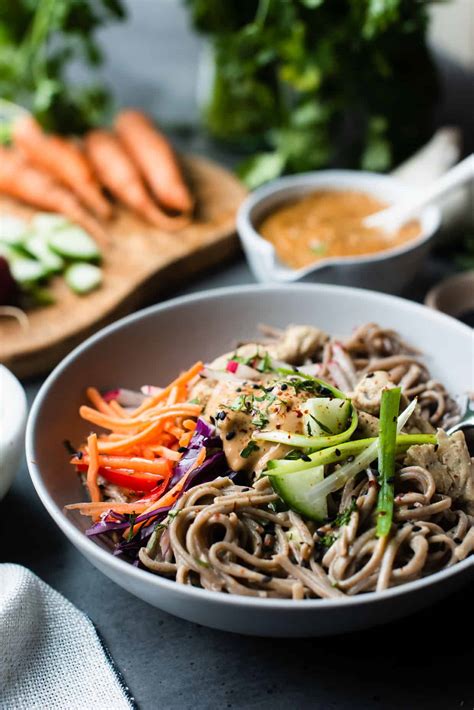 Soba Noodles And Chicken With Spicy Peanut Sauce Kitchen Confidante
