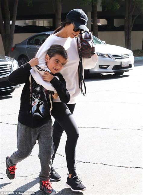 kourtney kardashian hugs son mason while running errands daily mail online