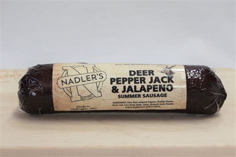 Venison Pepper Jack And Jalapeno Summer Sausage Nadlers Meats