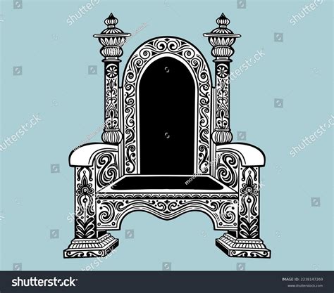 Royal Luxurious Throne Chair Sketch Hand Stock Vector Royalty Free