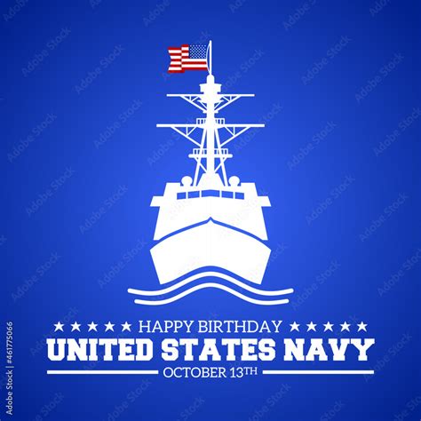 Happy Birthday United States Navy Theme Symbol Icon Vector