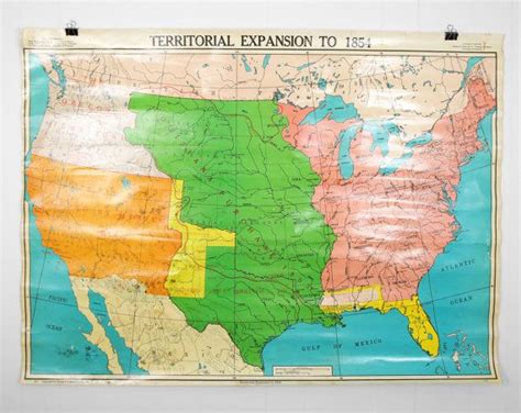 Vintage Crams United States History Classroom Wall Map Etsy Wall