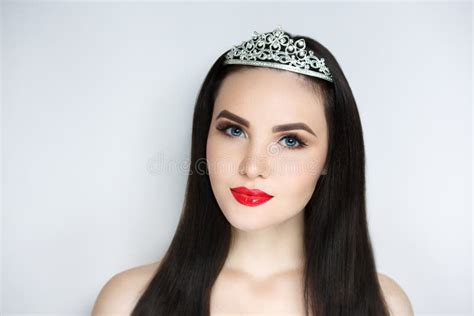 Beauty Queen Competition Winner With A Crown Stock Image Image Of