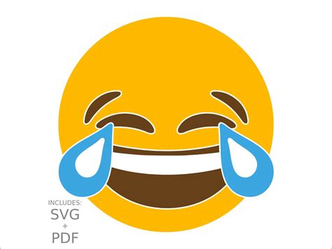 Cuttable Emoji Svg Lol Laughing Tears Of Joy Emoticon Teared