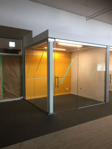 Using glass panels allows you to part a large space and gain privacy yet maintain light in the area. Interior office glass walls, sliding glass doors, curtain ...