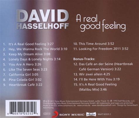 A Real Good Feeling Standard Version Von David Hasselhoff Cedech