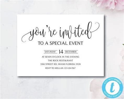 Elegant Youre Invited Invitation Template Special Event Invitation