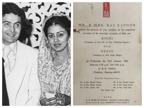 Rishi Kapoor And Neetu Singhs Wedding Card And Unseen Pics Go Viral On Social Media Pics