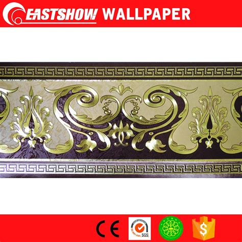 Pvc Embossed Gold Foil Wallpaper Border 220gsqm 176cm5m China