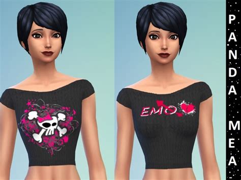 Emo Crop Top Part 3 The Sims 4 Catalog