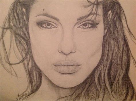 Angelina Jolie Pencil Portrait Sketchdrawing By Sascha Fromasysteria 2011