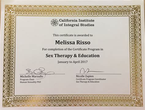 Melissa Risso Phd Ma On Twitter One Step Closer To Aasect Sex Therapy Certification