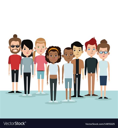 Cartoon Different Group People Community Culture Vector Image