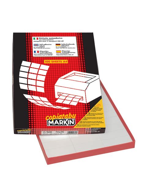 Etichette Adesive Markin A4 210x1485 Mm X210c509 Bianco 8007047022295