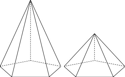 An edge is a line segment where two faces meet. 2 Right Pentagonal Pyramids | ClipArt ETC