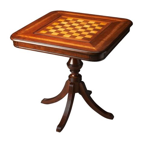 Shop Traditional Square Wooden Antique Cherry Game Table Medium Brown