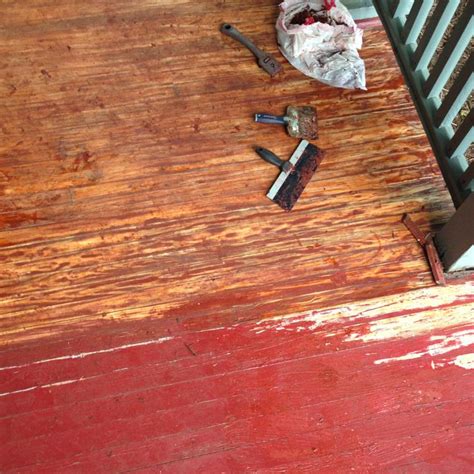 DIY Remove Paint Refinish Front Porch Wood Flooring Before After Porch Wood Paint