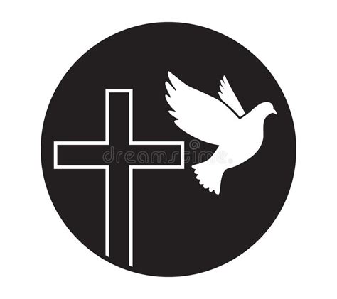 Dove Flying With A Symbol Of Religion Cross Dove Of