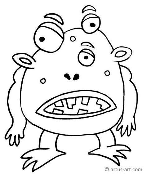 Disgusting Monster Coloring Page » Printable Coloring Page » Artus Art