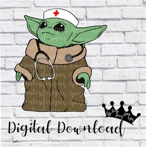 Baby Yoda Nurse Svg 127 File Include SVG PNG EPS DXF