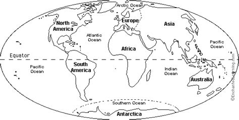 Continents And Oceans Coloring Page Coloring Walls