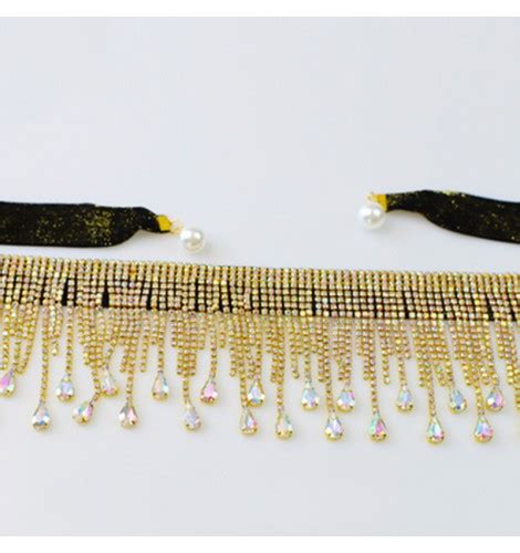 Belly Dance Waist Chain Silver Gold Fringed Rhinestones Lengthened