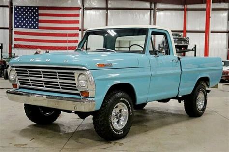 1968 Ford F100 38140 Miles Turquoise Pickup Truck 360ci V8 4 Speed