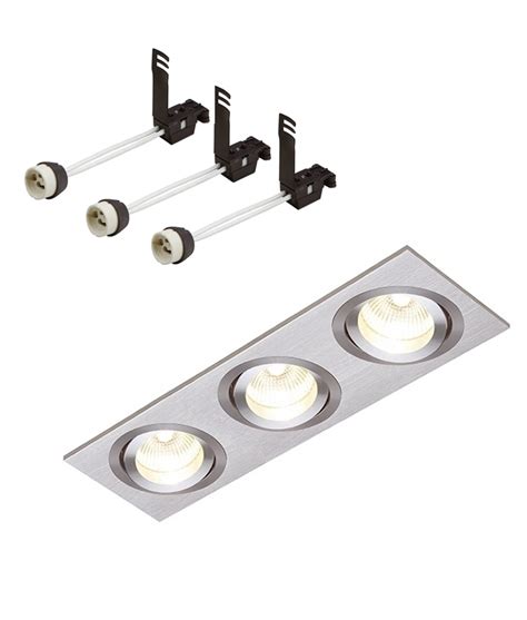 Recessed lighting allows for a variety of light bulbs. Triple Recessed Adjustable Spotlight For GU10 Lamps ...