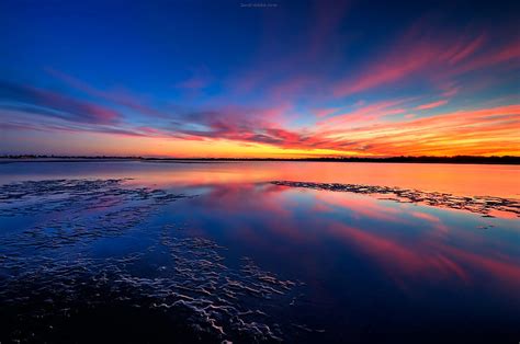 Stunning Sunset Blue Clouds Sky Lake Sunset Hd Wallpaper Pxfuel