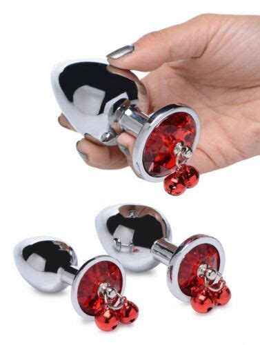 red gem with bells anal plug set jewel bling buttplug anus jingle booty fun 848518042910 ebay