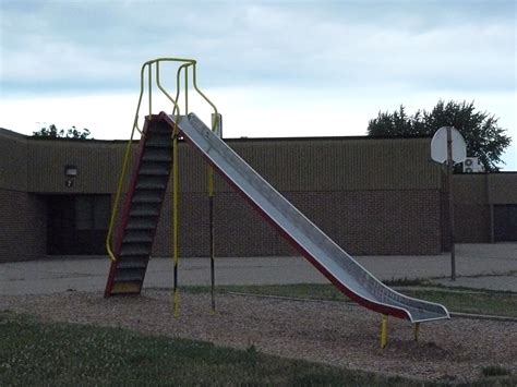 Old School Playground Equipment Metal Slide Remember How Hot This