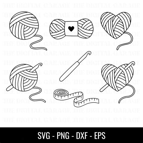 Crochet Svg Crochet Bundle Svg Heart Crochet Hook Svg Yarn Etsy