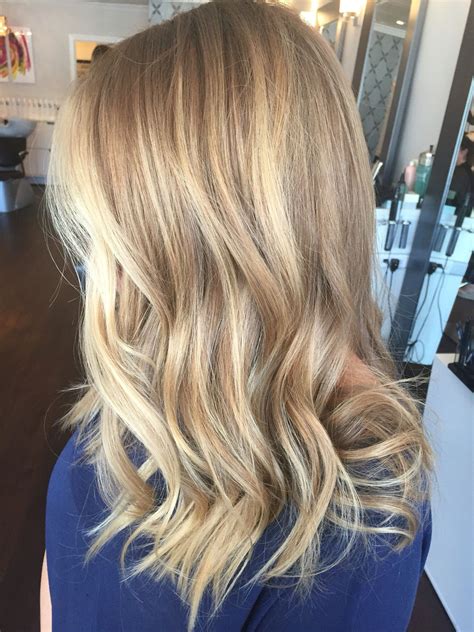 Balayage Blonde With Blonde And Golden Dimension Neutral Blonde Hair