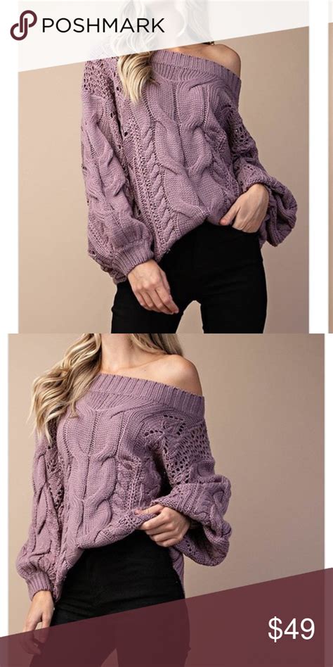 Preorder 🔜coming 115 Purple Sweater Ordered Beautiful Off The Shoulder Sweater With Puff