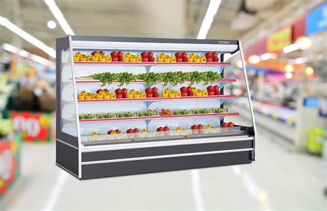 Remote Multideck Vegetable Display Refrigerator For Grocery Store