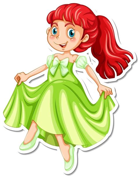 beautiful princess cartoon character sticker 2952965 vector art at vecteezy