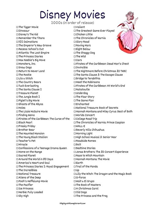 The first disney channel original movie was the movie tiger town. Free Disney Movies List of 400+ Films on Printable ...