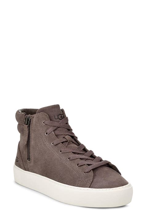 Ugg olive black leather high top boot zip sneaker. UGG UGG Olli High Top Sneaker in Mole Suede (Brown) - Lyst