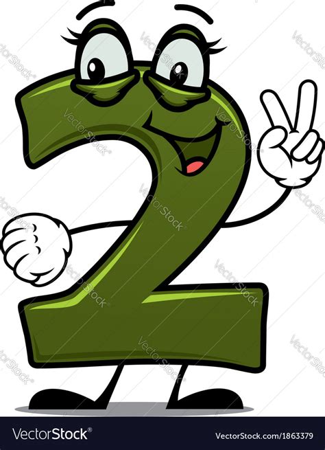 Number Two Cartoon Image Royalty Free Vector Image