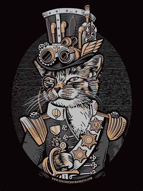 A Cat Wearing A Top Hat With Steampunks On Its Head