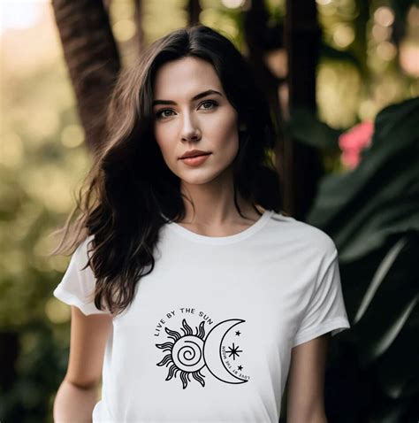 Live By The Sun Love By The Moon Tshirt Cosmic Inspired Shirt Sun And