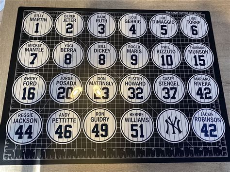 New York Yankees Retired Numbers Vinyl Decal Stickers Sidelineswap